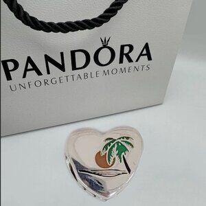 Pandora Spain Beach Travel Exclusive Heart Bead Charm S925 Sterling Silver